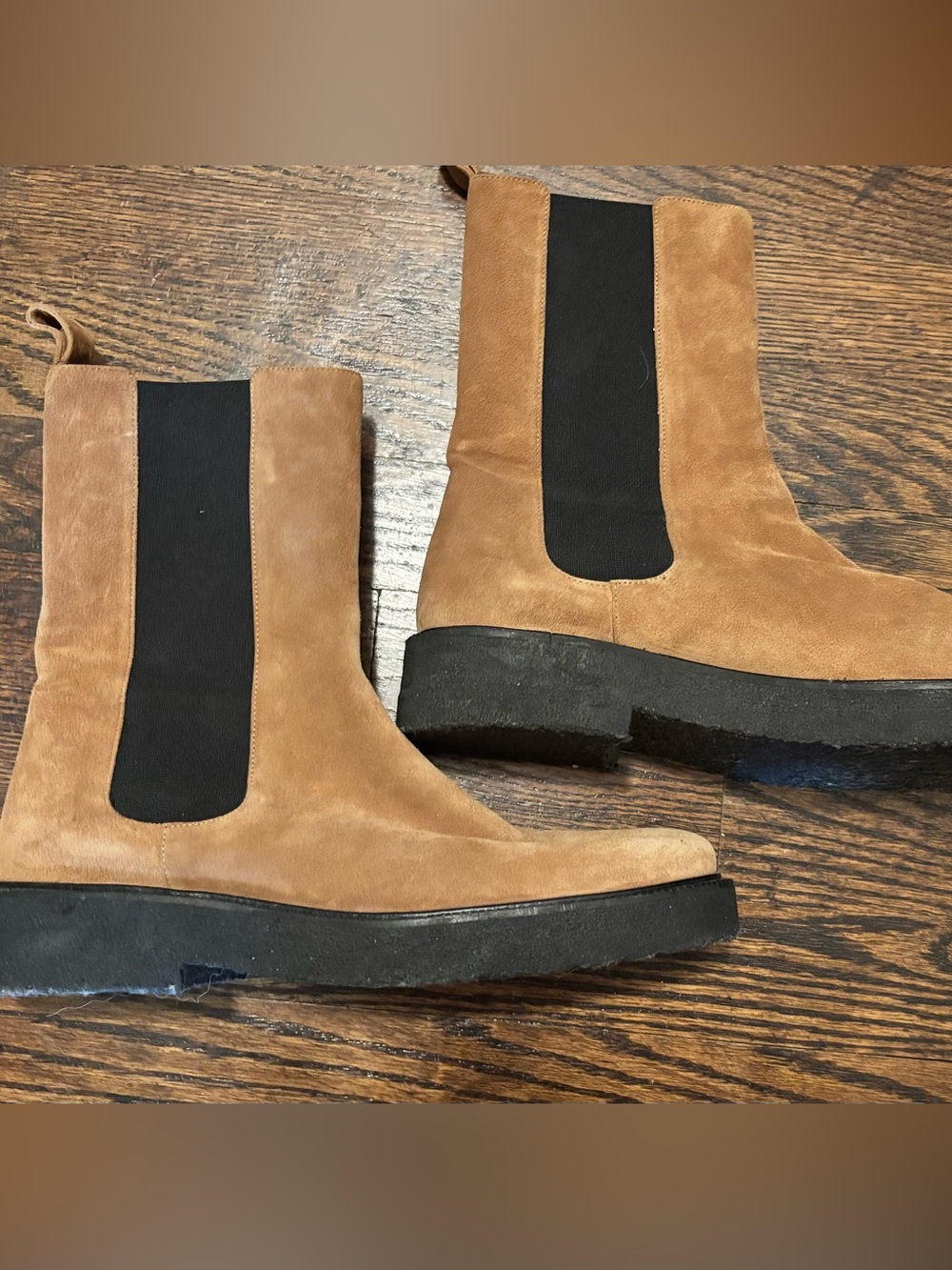 Staud Palamino Chelsea Boots Brown Suede size 40
